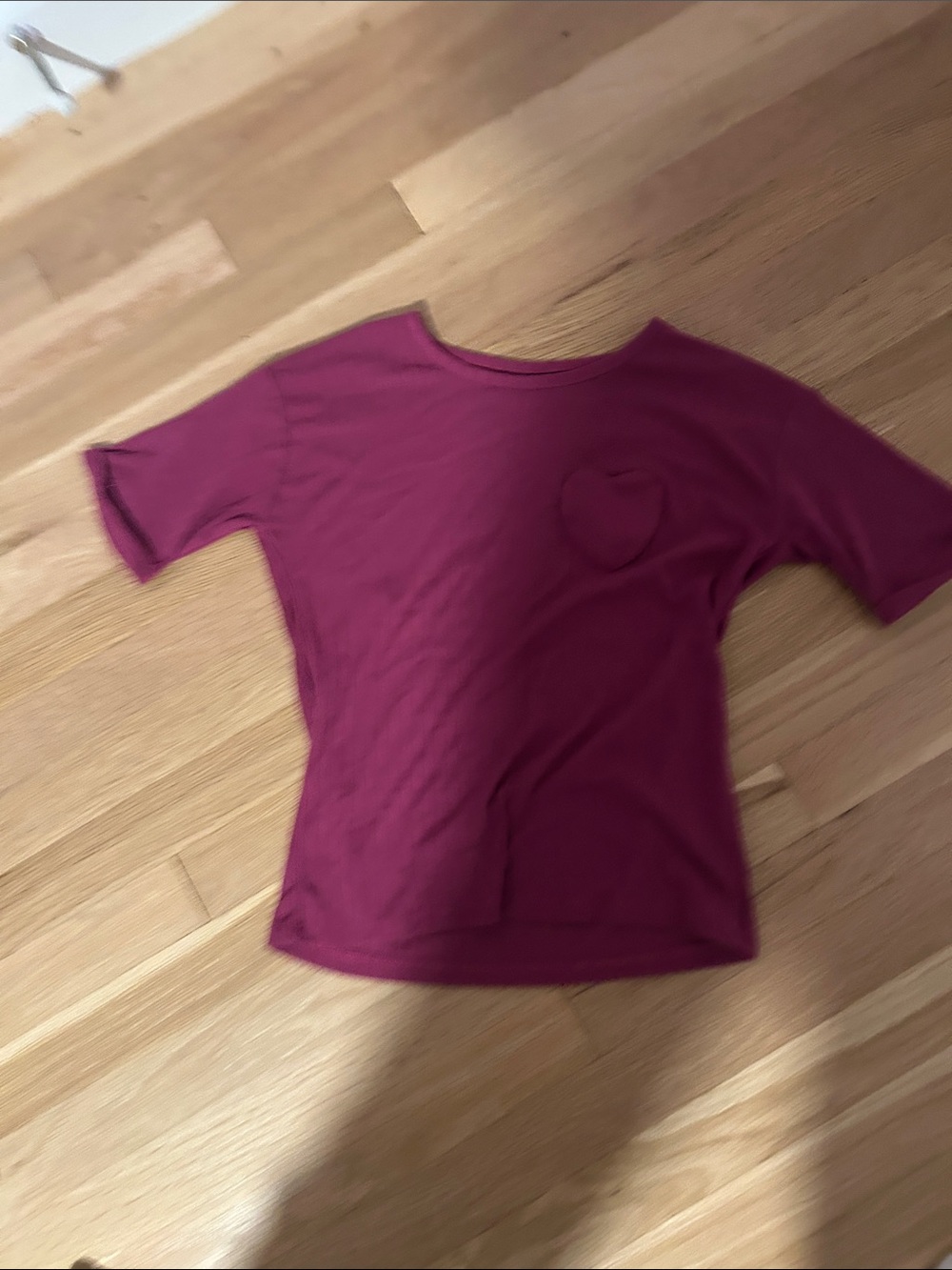 Lands' End Short Sleeve Scoop-Neck Tee in Berry